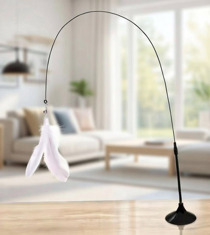Interactive Cat Teaser Wand with Suction Cup